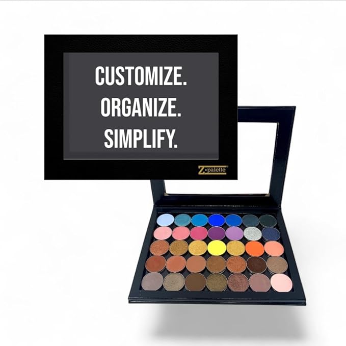 Extra Large Black Empty Magnetic Makeup Palette with Clear Window