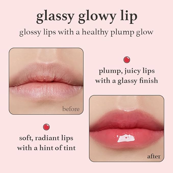 NOONI Korean Hydrating Lip Oil - Appleberry | Long-Lasting, Moisturizing, Plumping, Revitalizing for Dry Lips, Waterproof, No Peel Off, Hydrating, Nourishing Crystal Clear, 0.12 FL Oz