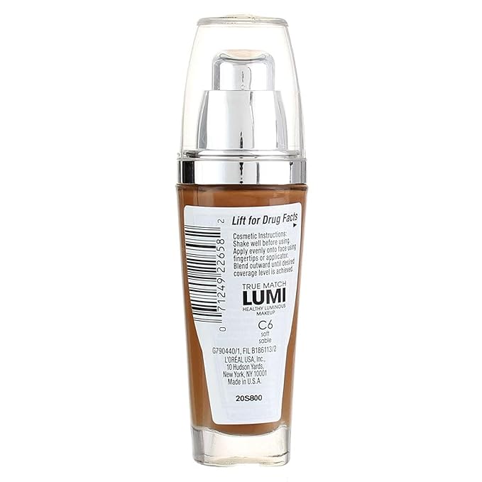 L'Oreal Paris True Match Lumi Healthy Luminous Makeup, C6 Soft Sable, 1 fl; oz.