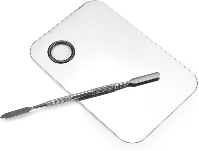 Makeup Mixing Palette, Stainless Steel Makeup Palette, Cosmetic Palette with Spatula Tool for Nail Art Eye Shadow Eyelash Makeup