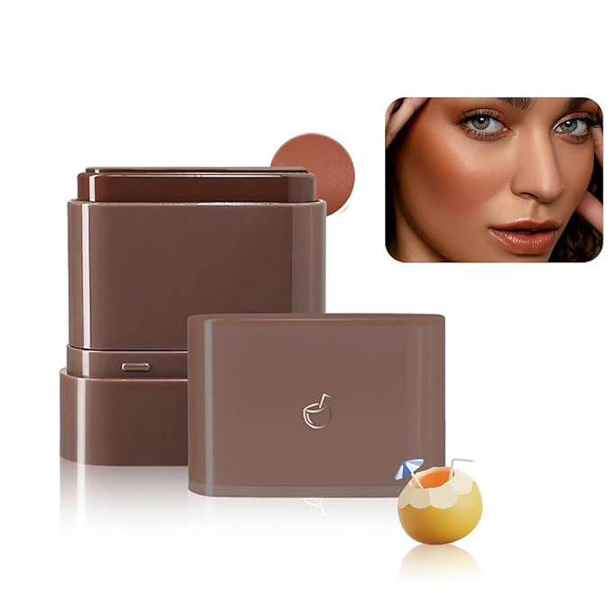 Multi-Purpose Makeup Hydrating Cream Blush Stick, Beauty Solid Moisturizer Stick For Cheek & Eyes & Lips,Waterproof Natural Moisture Smooth Blendable Matte Finish Face Blush Makeup (#06 Coconut)