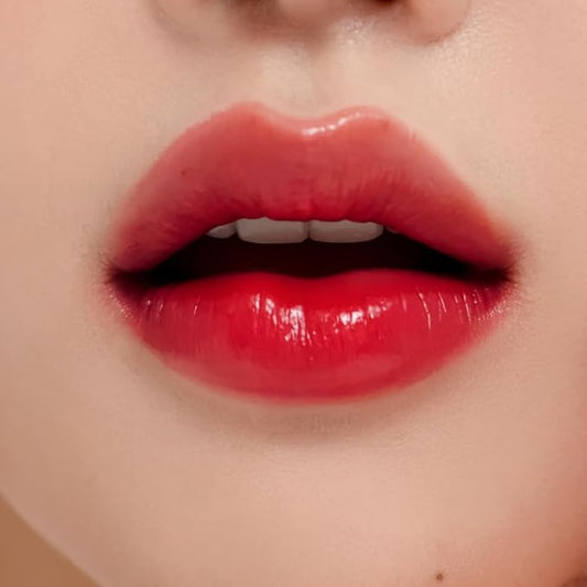 Dewy Fit Tint – 8 Colors | Non-Sticky, Buildable Shine with Vivid Color | Long-Lasting & Moisturizing for a Plump, Glossy Finish | K-Beauty Lip Color (#004 Flame Red, 0.1 Fl Oz)