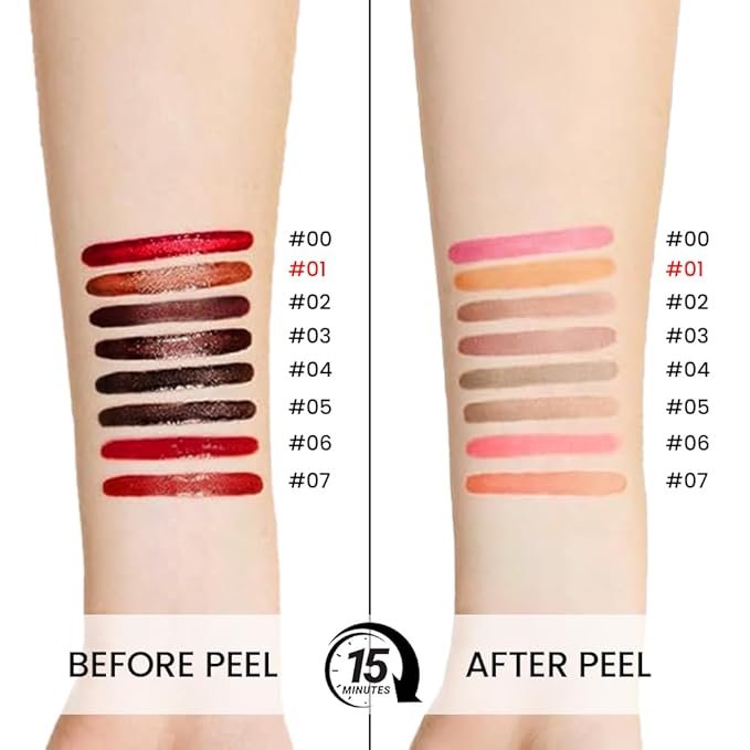 Matte Lip Gloss Stain-Peel Off Lip Liner Tattoo, Orange Brown Lip Tint,Long Lasting Peel Off Lip Stain, Waterproof Transfer-proof Lip Mask Lip Liner Peel Off Lip Gloss,Stayn Lip Makeup. #01