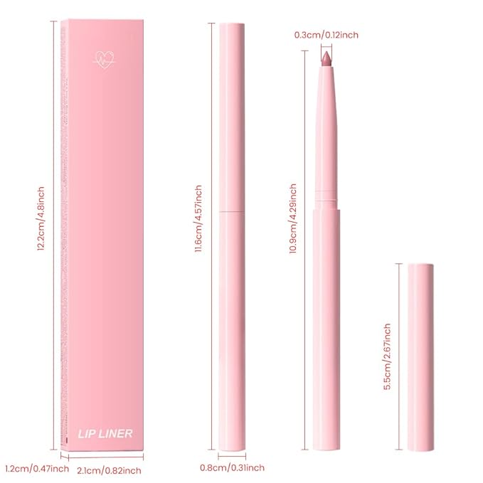 Kaely Matte Velvet Lip Liner Pencils Retractable for Shaping & Sculpting Lips, Pink Lip Pencils for Women Long Lasting Waterproof Rich Lip Colors Liner Crayon Lipstick delineador de labios 09
