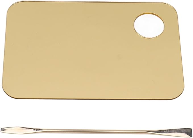 Gold Makeup Mixing Palette Acrylic Palette with Spatula for Mixing Makeup Cream Nail Art