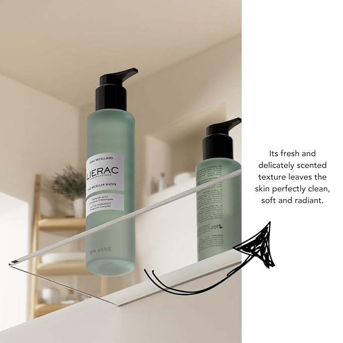 LIERAC|Micellar Water Cleanser - Gentle Makeup Remover and Cleanser with Marine Prebiotics - Cleansing Water - Ideal for Sensitive Skin - 200 ml Bottle