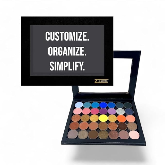 Extra Large Black Empty Magnetic Makeup Palette with Clear Window