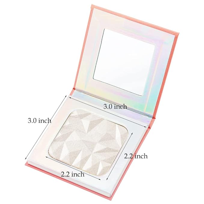 Highlighter Makeup Palette,holographic packaging with Mirror Cosmetics Vegan, Cruelty Free and Hypoallergenic 6 color Pigmented Face (Highlighters-01)