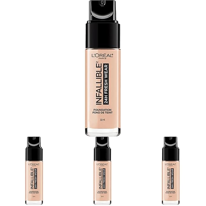 L’Oréal Paris Makeup Infallible Up to 24 Hour Fresh Wear Foundation, Rose Ivory, 1 fl; Ounce (Pack of 4)