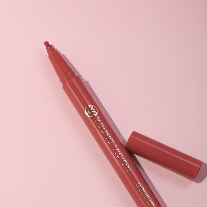 YOUNG VISION Gourd-Shaped Precision Liquid Lipstick & Lipliner - Nude Matte Perfection