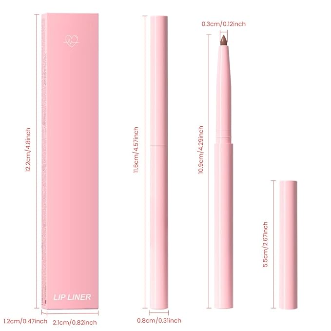 Kaely Matte Velvet Lip Liner Pencils Retractable for Shaping & Sculpting Lips, Taupe Lip Pencils for Women Long Lasting Waterproof Rich Lip Colors Liner Crayon Lipstick delineador de labios 12