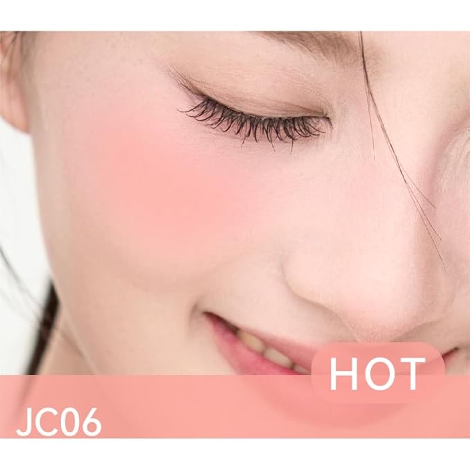 1 PC Liquid Blush with Sponge Head, Matte Nude Pink Orange Makeup Blusher Cream, Liquid Blusher (06, 5ml)