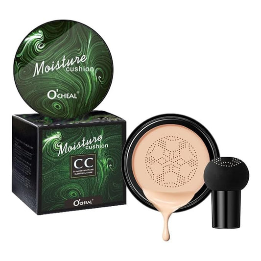 O'CHEAL Mushroom Head Air Cushion BB Cream Foundation Cream for Face Makeup Concealer Cushion for Face Comestics Make Up Cushion Compact Ivory