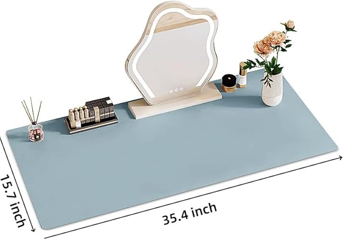 35.4" * 15.7" Large Makeup Mat for Vanity, Makeup Pads for Home Decor. Fully Covered Beautiful Makeup mat. Vanity mat Protector for Makeup. Pink/White/Black/Blue Color for You Choose.
