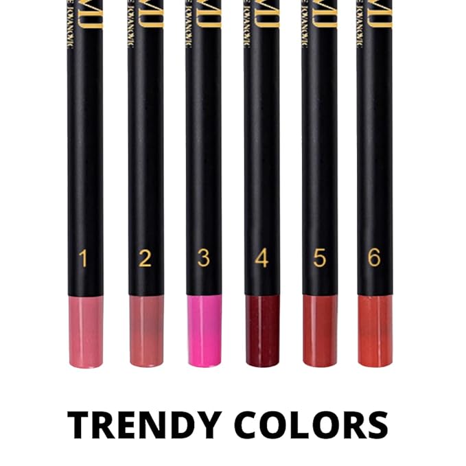 Lip Liner | Soft and Creamy | Moisturizing and Nourishing | Long lasting make up | 6 Beautiful Shades | Mela Beauty Studio Professional Makeup (1)