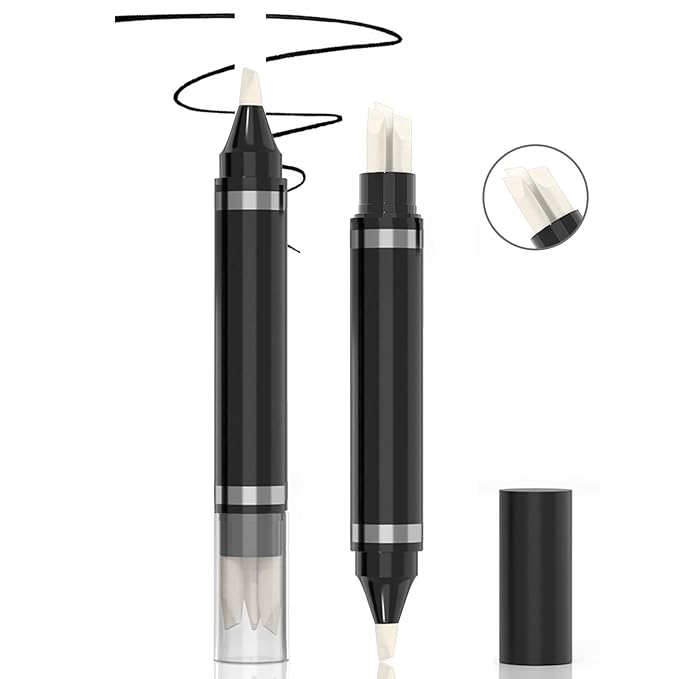 2Pcs Makeup Remover Pen Quick Fix Cleanser Eraser Pen Correct Makeup Mistakes Corrector Pen for Eyes Lips Face Correction Eyeliner Lipstick Mascara Fixer with 3 Replacement Heads