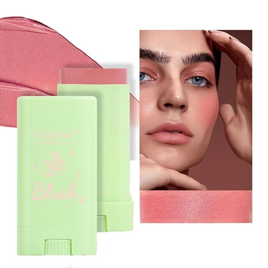 Cream Blush Stick for Cheek Tint Soft Dewy Moisturizer Face Blush Makeup Stick Blendable Color For Eyes, Lips & Cheeks (Pink)