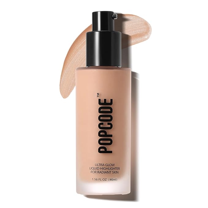 Ultra Glow Liquid Highlighter Makeup for A Glowing Skin, Soft-Focus Look, Enriched with Hydrating Squalane Oil - Wear Alone or Under Makeup, Vegan & Cruelty-Free(1.56 oz)