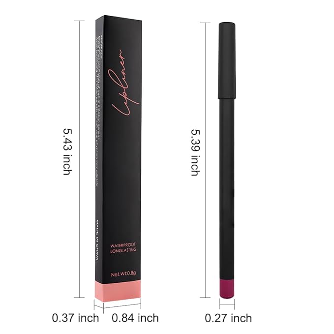 2 Pcs Natural Nude Brown Beige Colors Lip Liner Lipstick Pencils Set for Daily Makeup,Easy to Apply & Remove,Waterproof