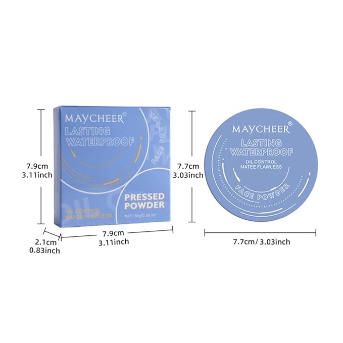 LAMUSELAND Pressed Powder Compact, Oil Control Brighten Skin 6 Colors Face Powder, Whitening Highlighting Face Makeup Tools for Women Girls (JG08)