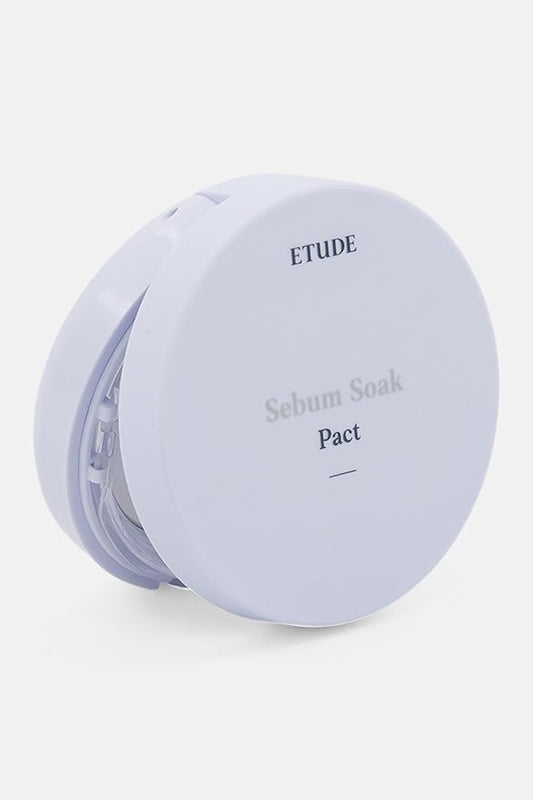 ETUDE Sebum Soak Pact | Facial Oil Control and Soft Skin with this Mineral Powder that Absorbs Sebum for a Matte Face | K-beauty