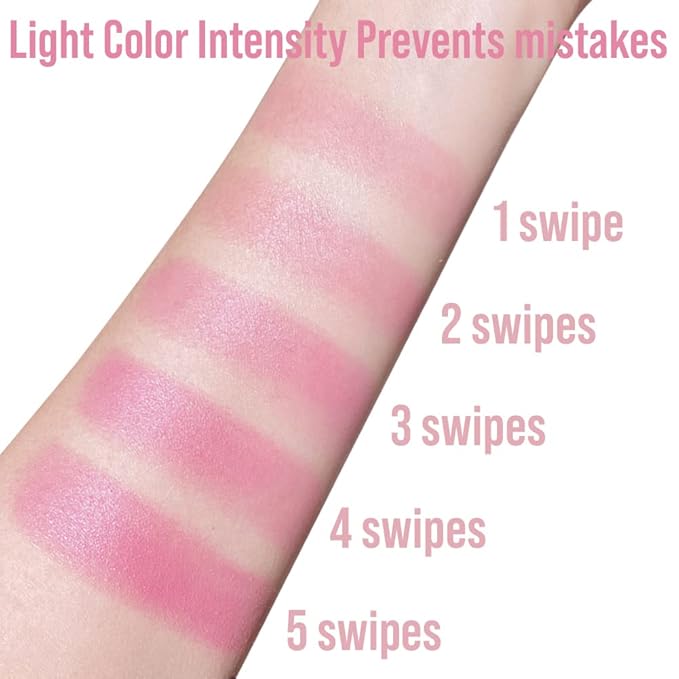 Chubby Cream Blush Stick for Face Cheek Lip Eye, Light Translucent Color for Fair Skin, Velvet Mousse Texture, Natural Pink Magenta Peach Red Matte Makeup Blusher, Vegan Cruelty Free