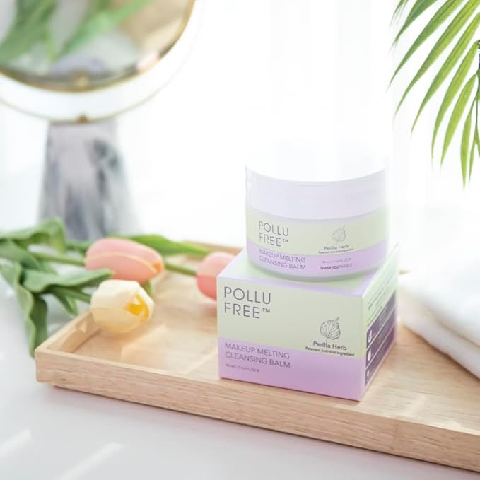 THANKYOU FARMER Pollufree Makeup Melting Cleansing Balm 3.16 Fl Oz (90ml) - Waterproof Makeup Remover, Patented Korean Herb Extract, Korean Cleansing Balm Makeup Remover, Oil Based Cleanser