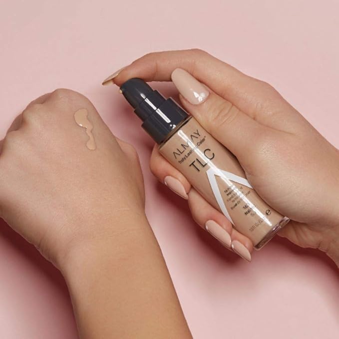 Almay Liquid Foundation, Truly Lasting Color, Long Wearing Natural Finish, Vitamin E and Lemon Extract, Hypoallergenic, Cruelty-Free, Dermatologist Tested, 280 Warm, 1 fl oz