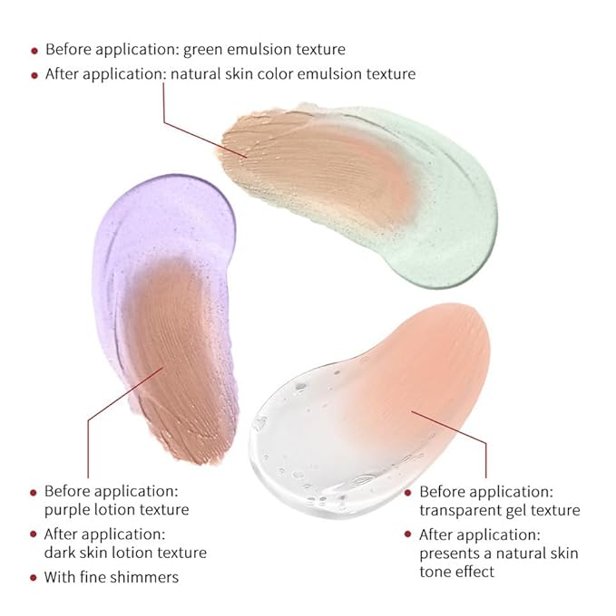 CC Cream, Color Correcting Cream with SPF 25, Even Skin Tone Makeup and Skin Care, Hydrating Serum Coverage Lightweight Foundation, Invisible Pores Concealer (Purple, 0)