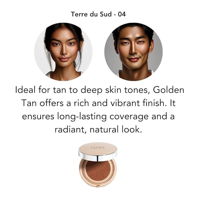 MIRECOSMETICS Velvet Finish All in 1 Cushion Foundation Refill │Long Lasting, Full Coverage for All Skin Types (0.67oz) (04 Terre du Sud)