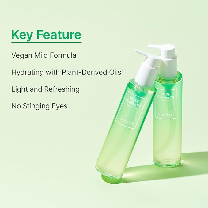 Pure Cleansing Oil, 6.76 fl. oz. Mild Makeup Blackhead Cleanser, Gentle Moisturizing facial Remover, Vegan Daily Natural Oil Removal, Korean skincare