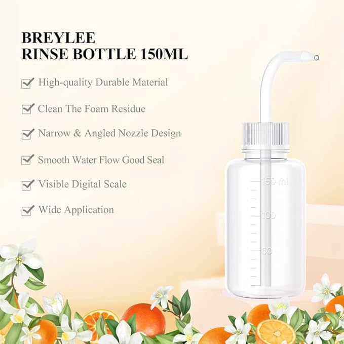 BREYLEE Eyelash Extension Cleanser, Lash Shampoo for Extensions, Lash Cleanser, Lash Bath, Lash Cleaner, Lash Cleaning Kit with Rinse Bottle+Brush+Pad for Professional & Self