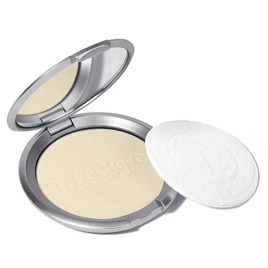 T.LeClerc Rice Compact Powder – Anti-Aging Pressed Powder with Brown Rice Ferment – Long-Lasting Natural Matte Finish – Moisturizing | Non-Comedogenic Face Powder (BANANE, 9G)