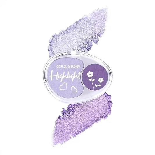 COOL STORY Face High Lighters Makeup Glitter Illuminator Pressed Powder Luminizers Eyeshadow Palette Powder for Face Body Cheek Skin 3#