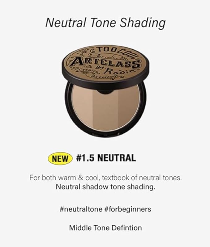 Artclass by Rodin Shading Master, Bronzer Face Powder, #1.5 Neutral, with Brush