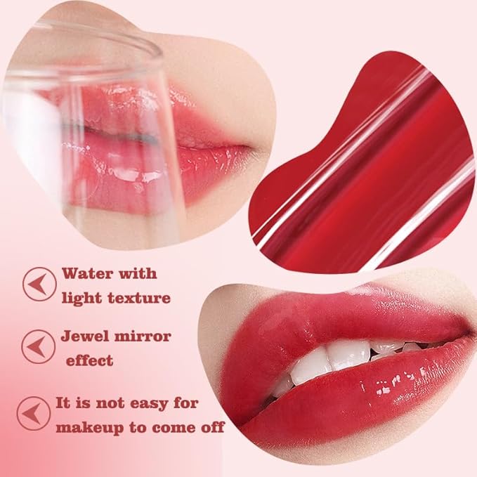 7 Colors Peach Lip Tint Stain Set, Korean Mini Liquid Lipstick, Lip Gloss Moisturizing Natural, Multi-Use Lip and Cheek Tint, Long lasting Non-Stick Cup Waterproof,High Pigment (SET C)