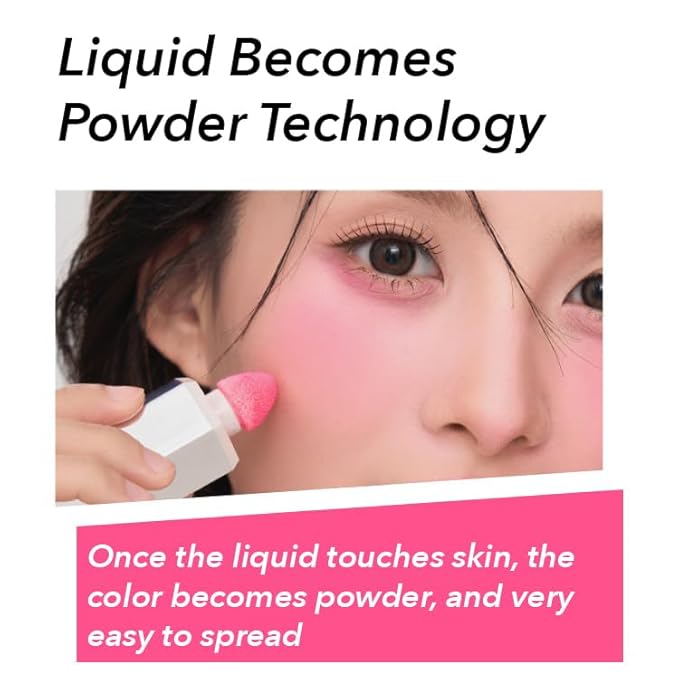 1 PC Liquid Blush with Sponge Head, Matte Nude Pink Orange Makeup Blusher Cream, Liquid Blusher (06, 5ml)