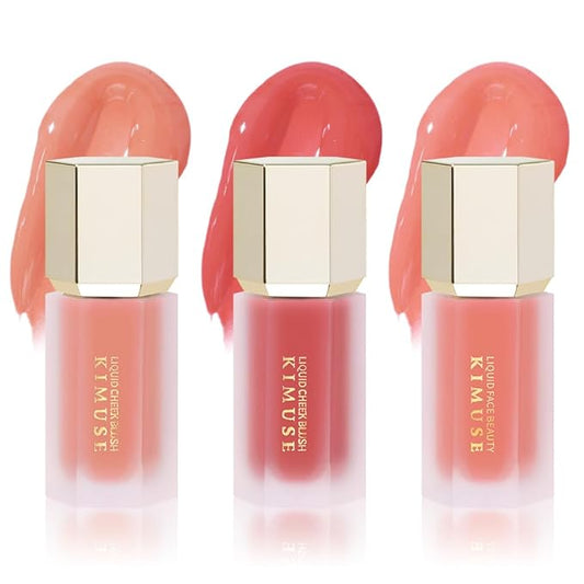 KIMUSE Liquid Blush - Soft Cream Blush for Cheeks, Long-Wearing, Waterproof & Smudge Proof, Dewy Finish