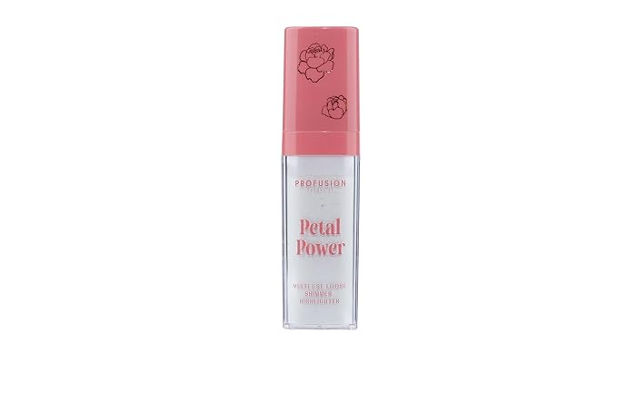 Profusion Cosmetics Petal Perfect Face and Body Highlighter, Non Sticky Buildable Luminizer with Sponge Applicator for Vibrant Glowing Skin (Petal Power (White Gold), 1)