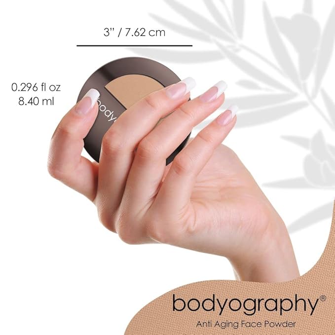 Bodyography Anti Aging Face Powder (Medium Dark): Matte Oil-Free Salon Foundation Powder Makeup w/ Vitamin E, C & Antioxidants | Gluten-Free, Cruelty-Free, Paraben-Free