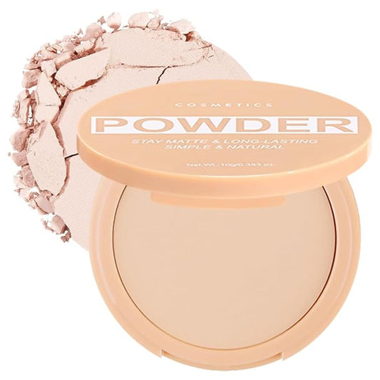 Pressed Matte Face Powder Makeup & Setting Powder for Poreless Wrinkle Blurring Contour Concealer Finishing,Lightweight,High Coverage,Shine Control (Warm Nude-Matte-01, 1.71OZ (Pack of 1))