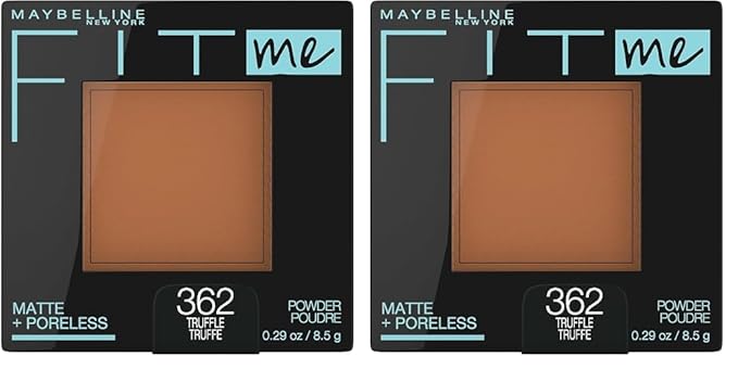 Maybelline Fit Me Matte + Poreless Pressed Face Powder Makeup, Truffle, 1 Count (Pack of 2)