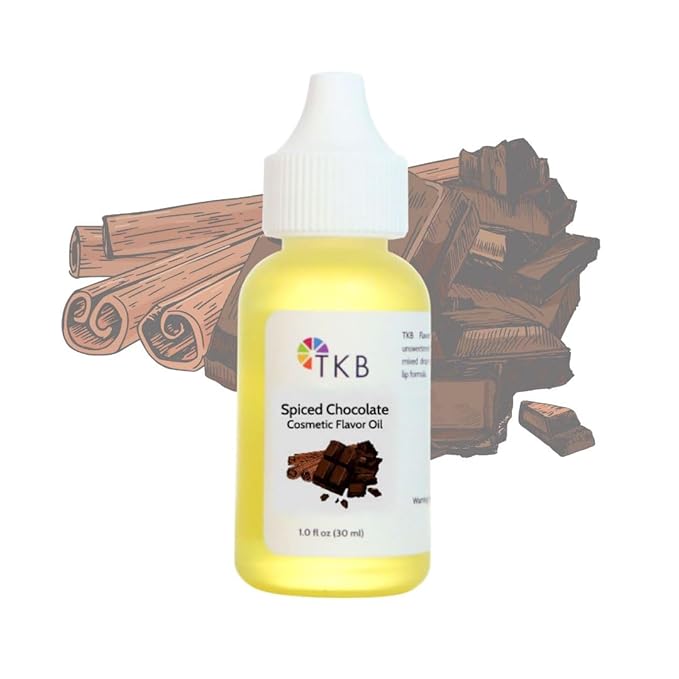 TKB Flavor Oil - DIY Cosmetics, Soaps, Body Care, Lip Gloss, Lipstick, Lip Balm, Unsweetened Flavoring Oil (Spiced Chocolate, 1 floz (30ml))