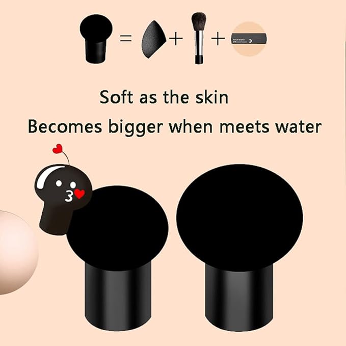 Mushroom Head Air Cushion CC Cream Flawless Foundation, Moisturizing Matte Concealer Makeup Base Long Lasting BB Cream with Mushroom Makeup Sponge (Natural)