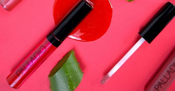 Palladio Lip Gloss, Non-Sticky Lip Gloss, Contains Vitamin E and Aloe, Offers Intense Color and Moisturization, Minimizes Lip Wrinkles, Softens Lips with Beautiful Shiny Finish, Sheer Bronze