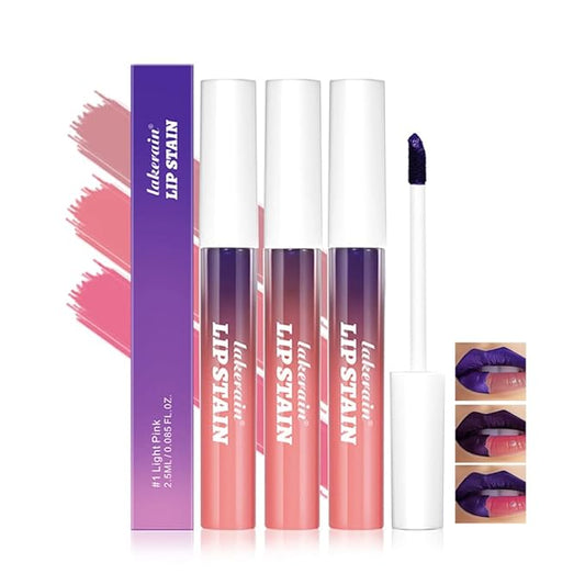 3Pcs Peel-Off Nude Lip Tint Set - Long-Lasting Matte Lip Stain, Waterproof & Smudge-Proof, 24H Color Hold with Hydrating Effect