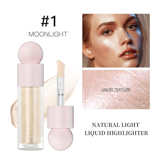 Liquid Highlighter, Highlighter makeup Stick,Makeup Highlighter Face Illuminator, Beauty Glow Highlight Body Shimmer, Waterproof Smooth Cream Highlighter, Longlasting Liquid Highlighter, Body Highlighter.-01#