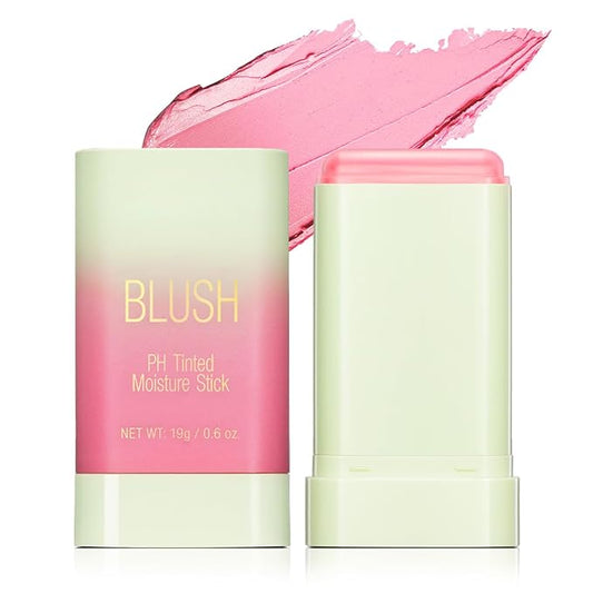 PH Color Changing Multi-purpose Hydrating Tinted Solid Blush Stick for Cheek/Eyes/Lips (2# Hot Red)