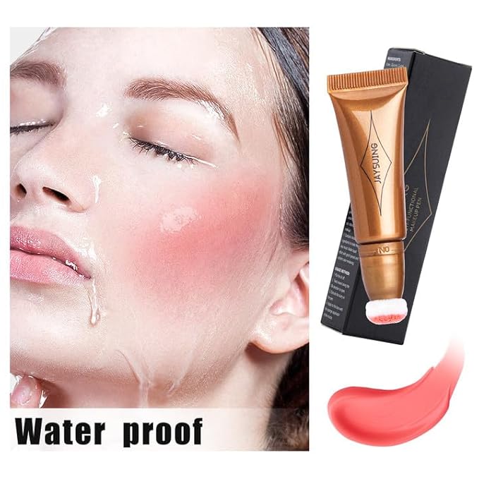 Blush Wand Liquid Cream Blush Liquid Face Blush Stick With Cushion Applicator Face Makeup Natural Blush Long Lasting Contour Stick Makeup Liquid Rare Beauty Blush Stick(#02 Peach Pink Blush)