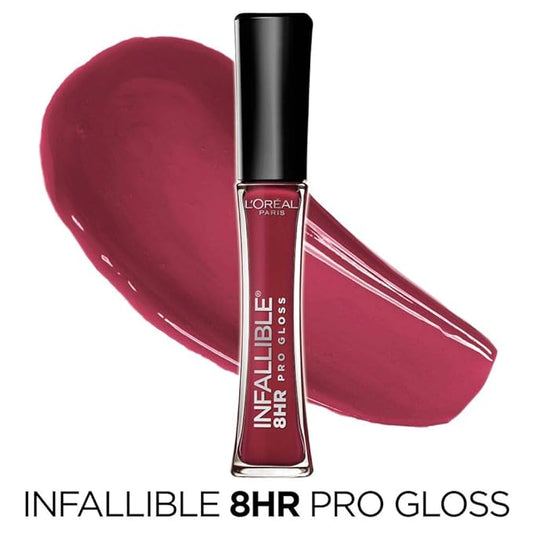 L’Oréal Paris Infallible 8 HR Pro Gloss, Glistening Berry, 0.21 fl. oz. (Pack of 4)